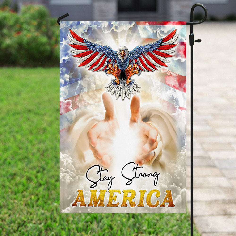 Christian Garden Flags, Stay Strong America, God's Nation Flag, Christian House Flags, Christian Cross Flag, Faith Flag, easychoo.com