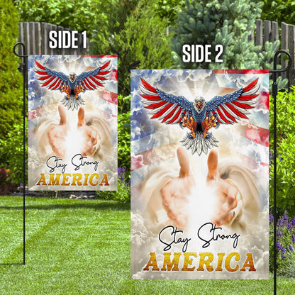 Christian Garden Flags, Stay Strong America, God's Nation Flag, Christian House Flags, Christian Cross Flag, Faith Flag, easychoo.com