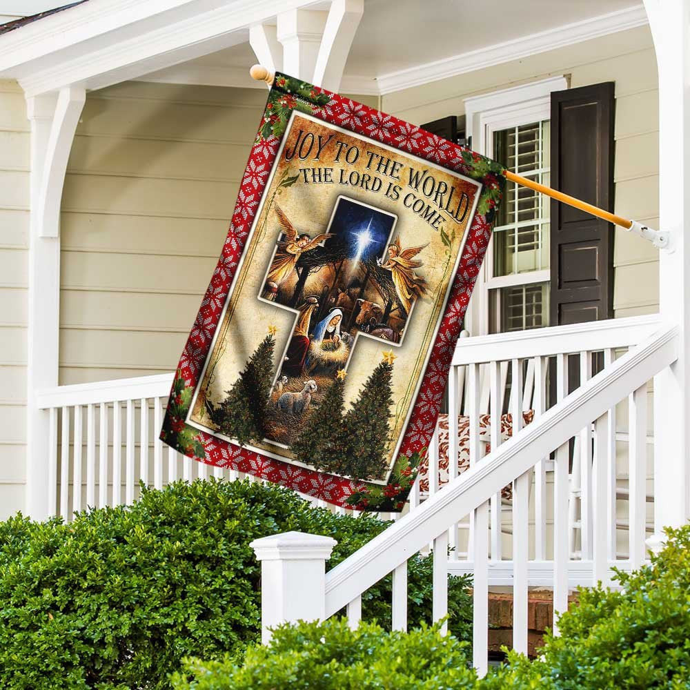 Christian Garden Flags, Joy To The World The Lord Is Come Jesus Christmas Flag, Christian House Flags, Christian Cross Flag, Faith Flag, easychoo.com