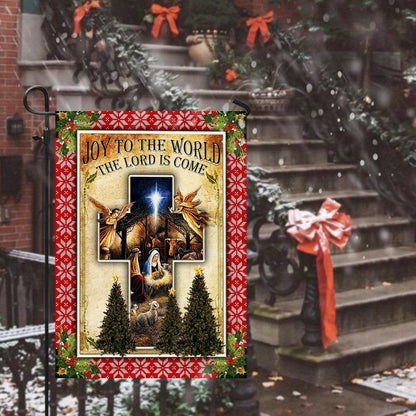 Christian Garden Flags, Joy To The World The Lord Is Come Jesus Christmas Flag, Christian House Flags, Christian Cross Flag, Faith Flag, easychoo.com