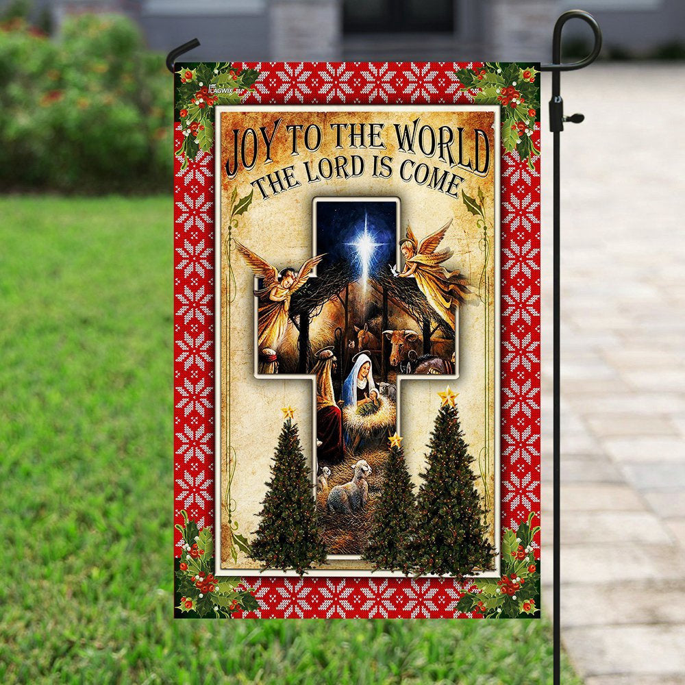 Christian Garden Flags, Joy To The World The Lord Is Come Jesus Christmas Flag, Christian House Flags, Christian Cross Flag, Faith Flag, easychoo.com