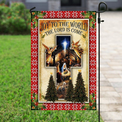Christian Garden Flags, Joy To The World The Lord Is Come Jesus Christmas Flag, Christian House Flags, Christian Cross Flag, Faith Flag, easychoo.com