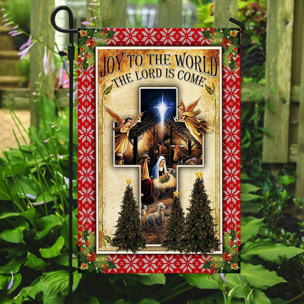 Christian Garden Flags, Joy To The World The Lord Is Come Jesus Christmas Flag, Christian House Flags, Christian Cross Flag, Faith Flag, easychoo.com