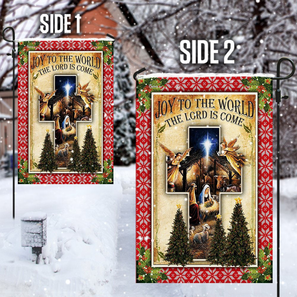Christian Garden Flags, Joy To The World The Lord Is Come Jesus Christmas Flag, Christian House Flags, Christian Cross Flag, Faith Flag, easychoo.com