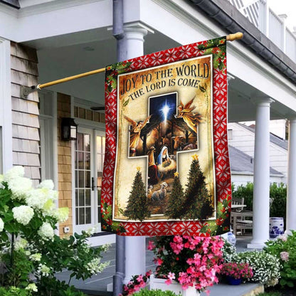 Christian Garden Flags, Joy To The World The Lord Is Come Jesus Christmas Flag, Christian House Flags, Christian Cross Flag, Faith Flag, easychoo.com