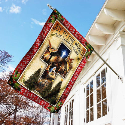 Christian Garden Flags, Joy To The World The Lord Is Come Jesus Christmas Flag, Christian House Flags, Christian Cross Flag, Faith Flag, easychoo.com