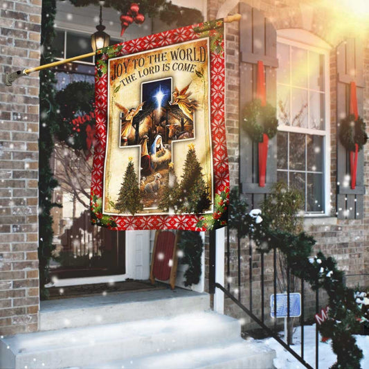 Christian Garden Flags, Joy To The World The Lord Is Come Jesus Christmas Flag, Christian House Flags, Christian Cross Flag, Faith Flag, easychoo.com