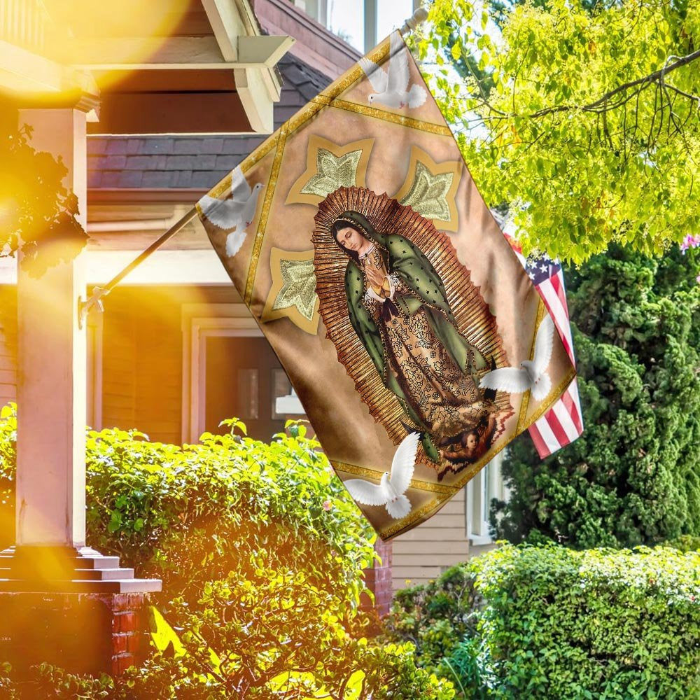 Christian Garden Flags, Virgin of Guadalupe Flag, Christian House Flags, Christian Cross Flag, Faith Flag, easychoo.com