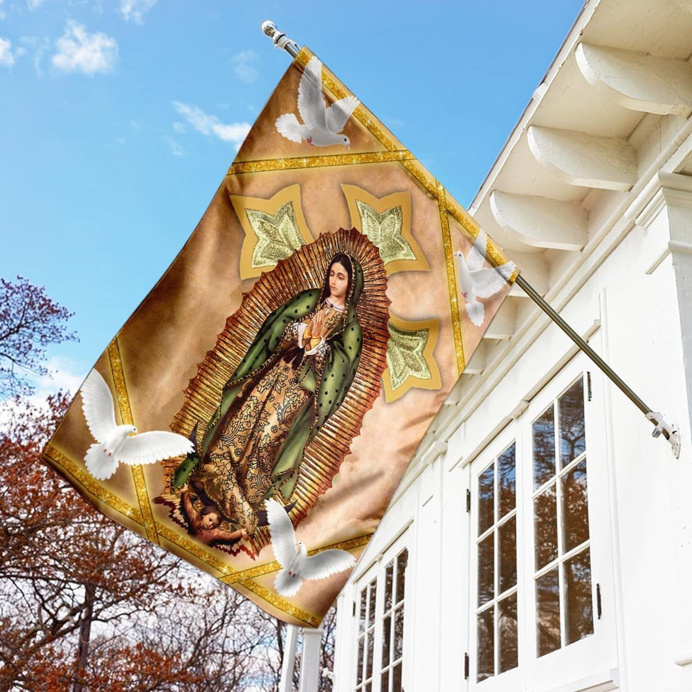 Christian Garden Flags, Virgin of Guadalupe Flag, Christian House Flags, Christian Cross Flag, Faith Flag, easychoo.com