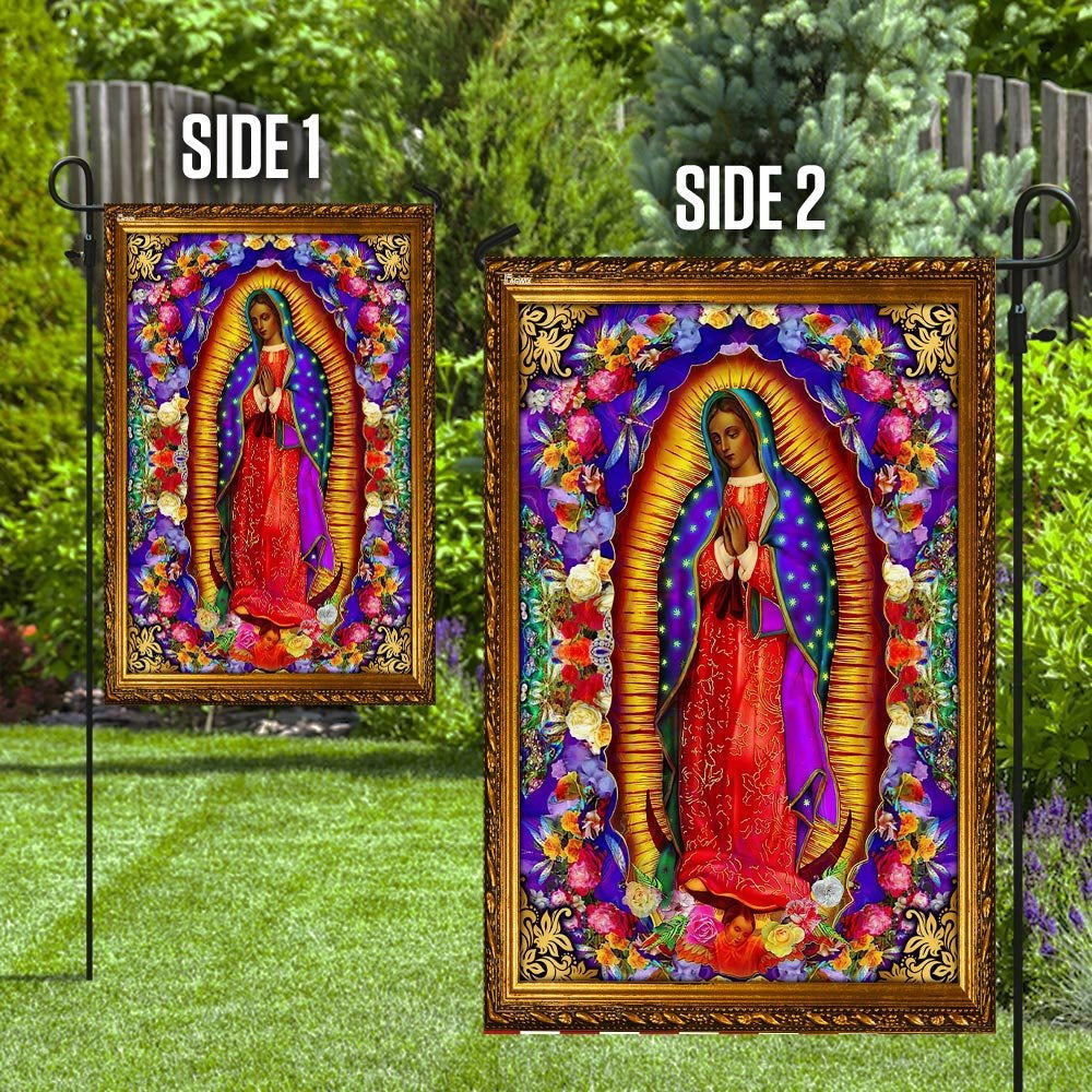 Christian Garden Flags, Virgin of Guadalupe Flag, Christian House Flags, Christian Cross Flag, Faith Flag, easychoo.com