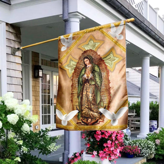 Christian Garden Flags, Virgin of Guadalupe Flag, Christian House Flags, Christian Cross Flag, Faith Flag, easychoo.com