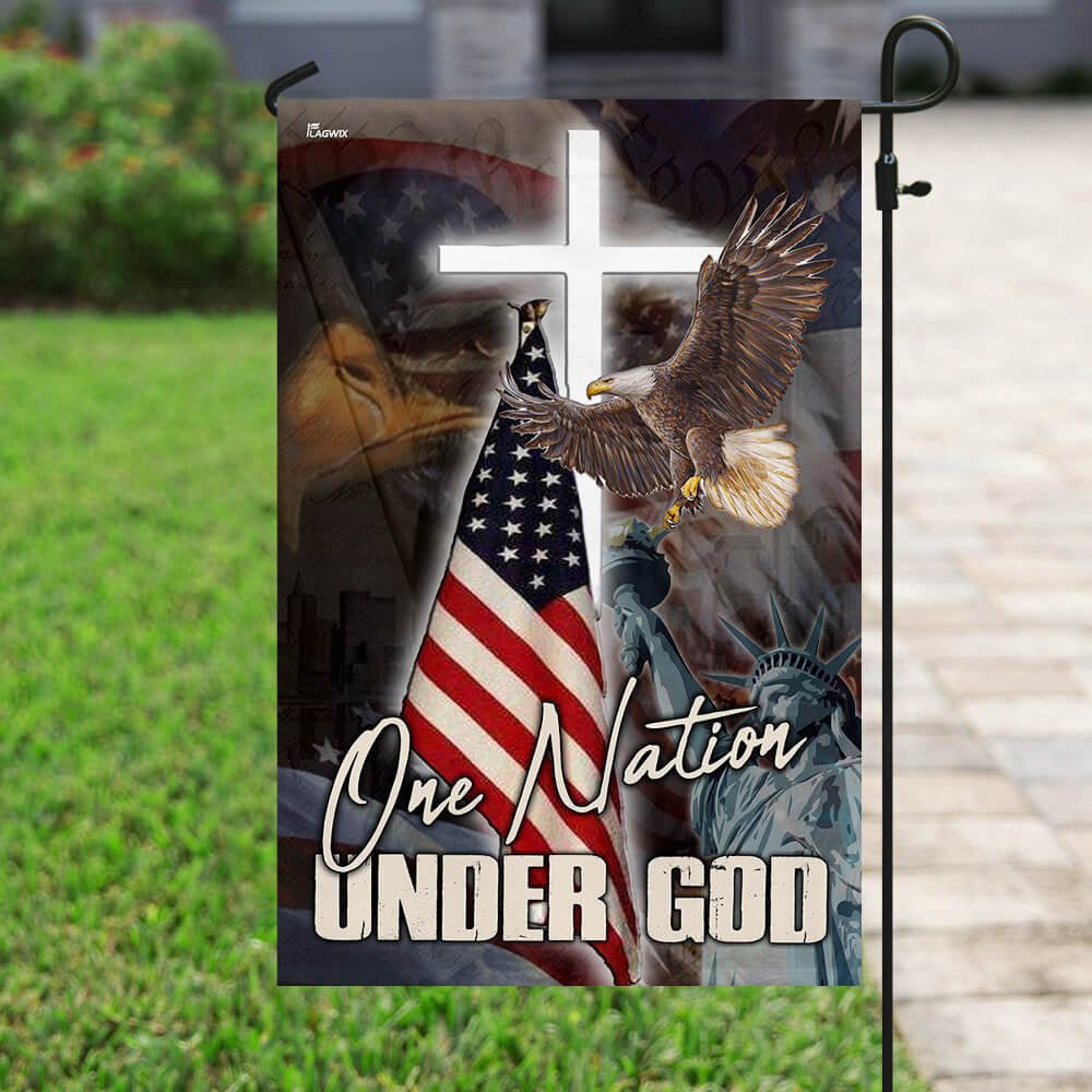 Christian Garden Flags, One Nation Under God America Flag, Christian House Flags, Christian Cross Flag, Faith Flag, easychoo.com