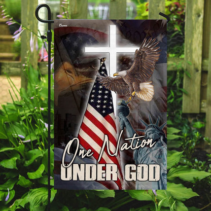 Christian Garden Flags, One Nation Under God America Flag, Christian House Flags, Christian Cross Flag, Faith Flag, easychoo.com