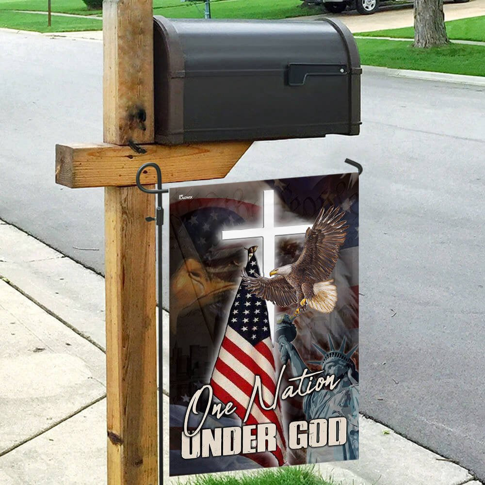 Christian Garden Flags, One Nation Under God America Flag, Christian House Flags, Christian Cross Flag, Faith Flag, easychoo.com