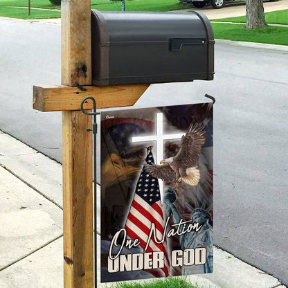 Christian Garden Flags, One Nation Under God America Flag, Christian House Flags, Christian Cross Flag, Faith Flag, easychoo.com