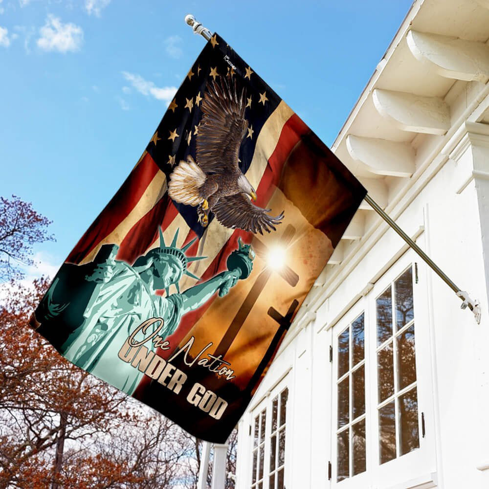 Christian Garden Flags, One Nation Under God America Flag, Christian House Flags, Christian Cross Flag, Faith Flag, easychoo.com