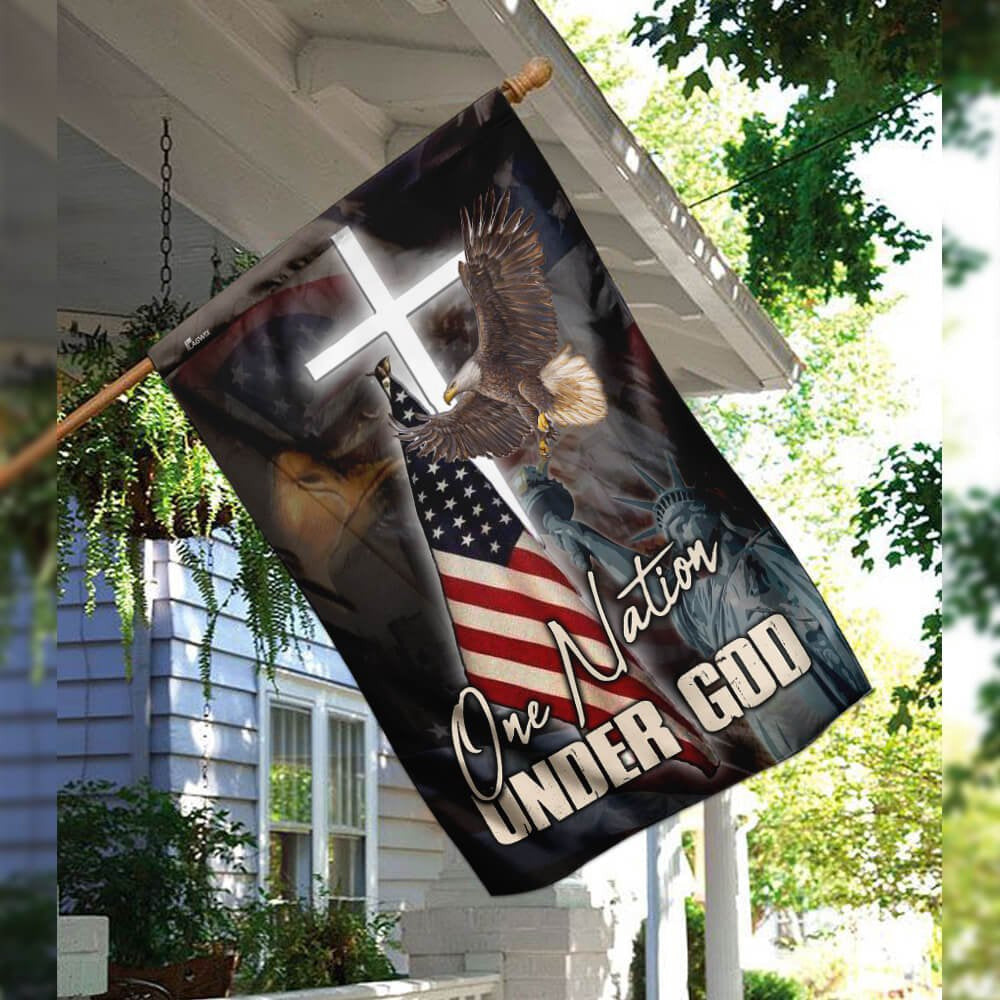 Christian Garden Flags, One Nation Under God America Flag, Christian House Flags, Christian Cross Flag, Faith Flag, easychoo.com