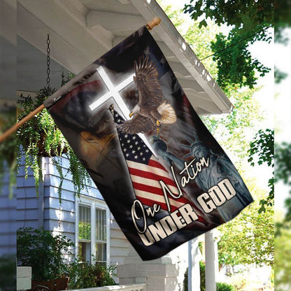 Christian Garden Flags, One Nation Under God America Flag, Christian House Flags, Christian Cross Flag, Faith Flag, easychoo.com