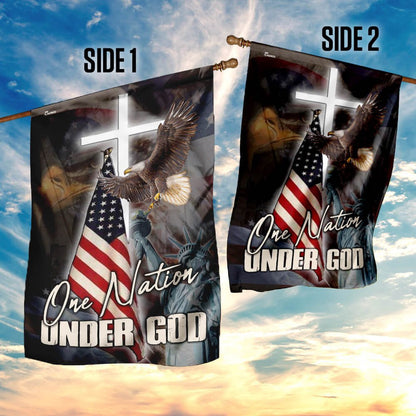 Christian Garden Flags, One Nation Under God America Flag, Christian House Flags, Christian Cross Flag, Faith Flag, easychoo.com