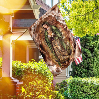 Christian Garden Flags, Our Lady of Guadalupe Clouds Flag, Christian House Flags, Christian Cross Flag, Faith Flag, easychoo.com