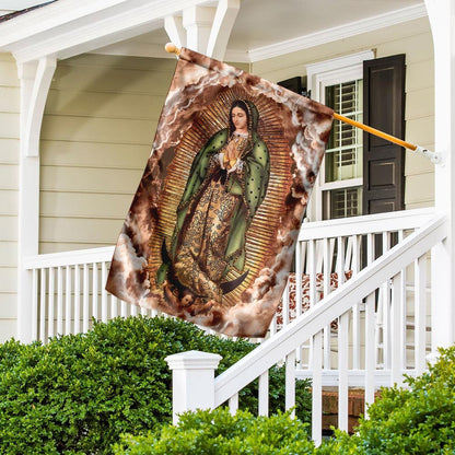 Christian Garden Flags, Our Lady of Guadalupe Clouds Flag, Christian House Flags, Christian Cross Flag, Faith Flag, easychoo.com