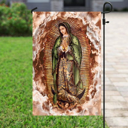 Christian Garden Flags, Our Lady of Guadalupe Clouds Flag, Christian House Flags, Christian Cross Flag, Faith Flag, easychoo.com