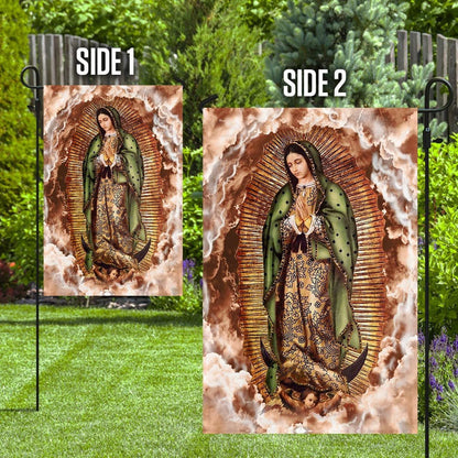 Christian Garden Flags, Our Lady of Guadalupe Clouds Flag, Christian House Flags, Christian Cross Flag, Faith Flag, easychoo.com
