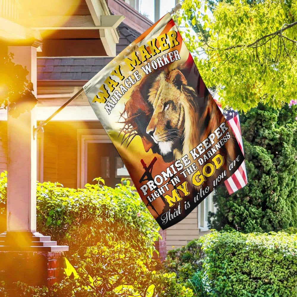 Christian Garden Flags, Way Maker, Miracle Worker, My God Flag, Christian House Flags, Christian Cross Flag, Faith Flag, easychoo.com