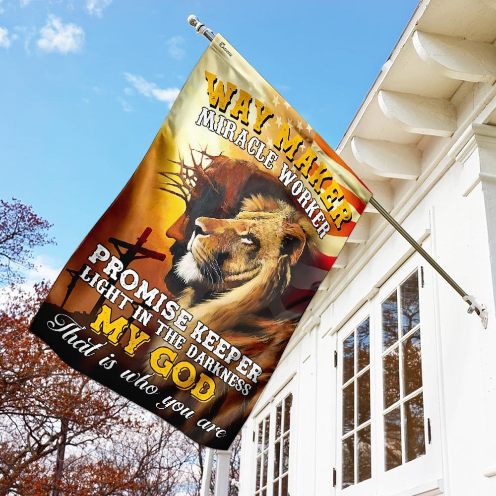 Christian Garden Flags, Way Maker, Miracle Worker, My God Flag, Christian House Flags, Christian Cross Flag, Faith Flag, easychoo.com
