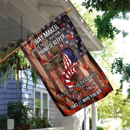 Christian Garden Flags, Way Maker, Miracle Worker, My God Flag, Christian House Flags, Christian Cross Flag, Faith Flag, easychoo.com