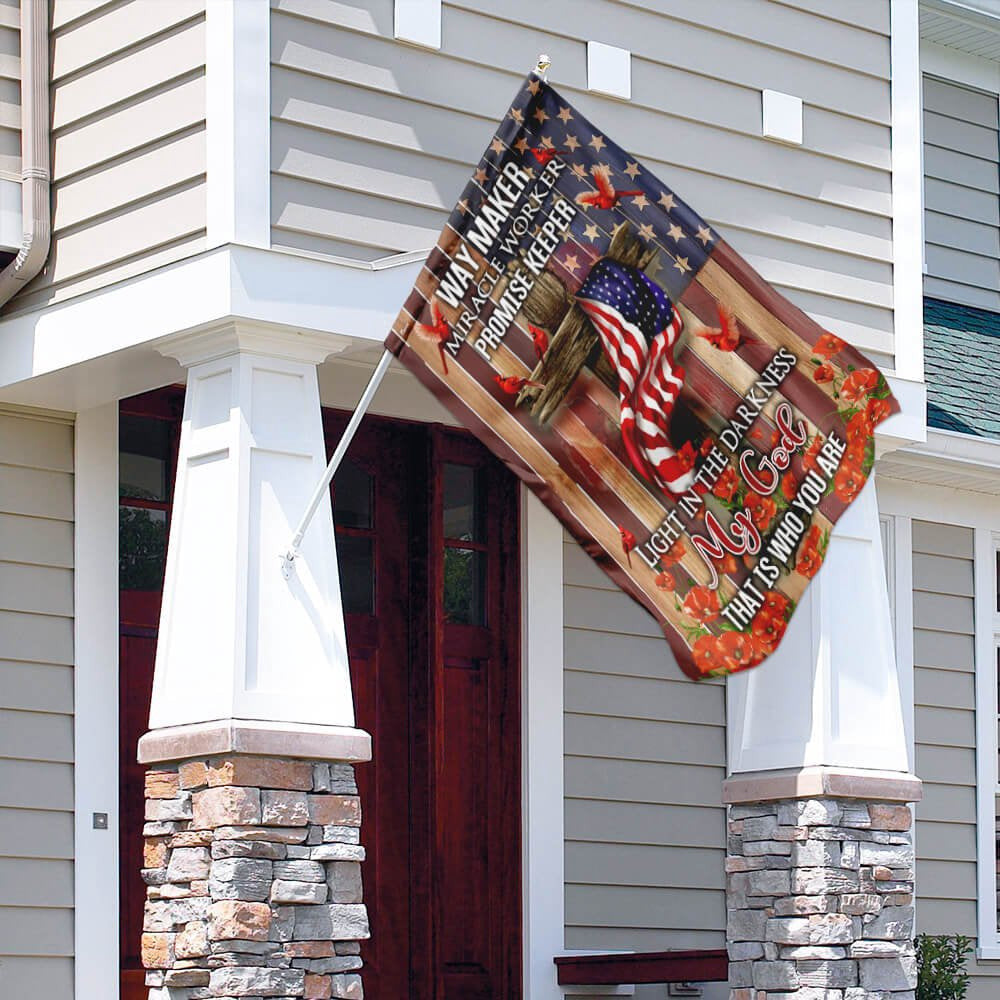 Christian Garden Flags, Way Maker, Miracle Worker, My God Flag, Christian House Flags, Christian Cross Flag, Faith Flag, easychoo.com