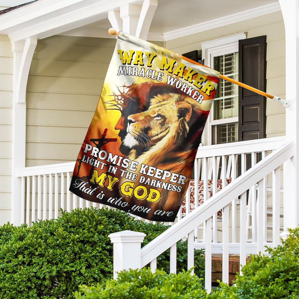 Christian Garden Flags, Way Maker, Miracle Worker, My God Flag, Christian House Flags, Christian Cross Flag, Faith Flag, easychoo.com