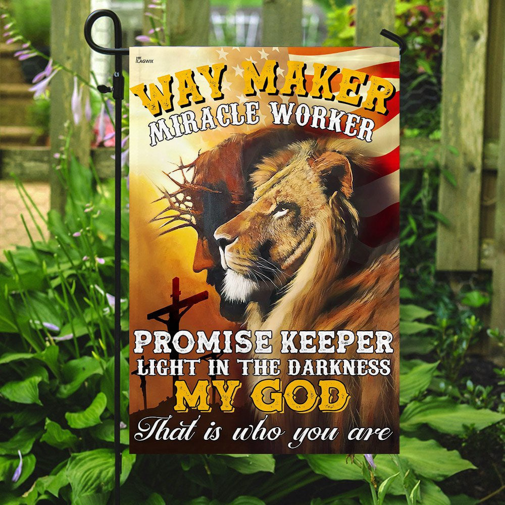 Christian Garden Flags, Way Maker, Miracle Worker, My God Flag, Christian House Flags, Christian Cross Flag, Faith Flag, easychoo.com