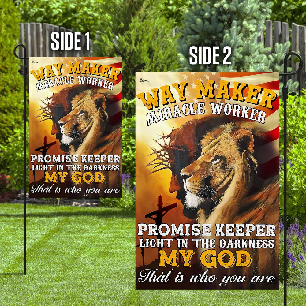 Christian Garden Flags, Way Maker, Miracle Worker, My God Flag, Christian House Flags, Christian Cross Flag, Faith Flag, easychoo.com