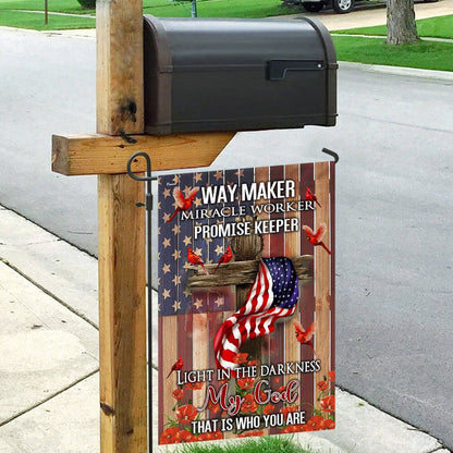 Christian Garden Flags, Way Maker, Miracle Worker, My God Flag, Christian House Flags, Christian Cross Flag, Faith Flag, easychoo.com