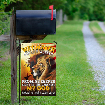 Christian Garden Flags, Way Maker, Miracle Worker, My God Flag, Christian House Flags, Christian Cross Flag, Faith Flag, easychoo.com