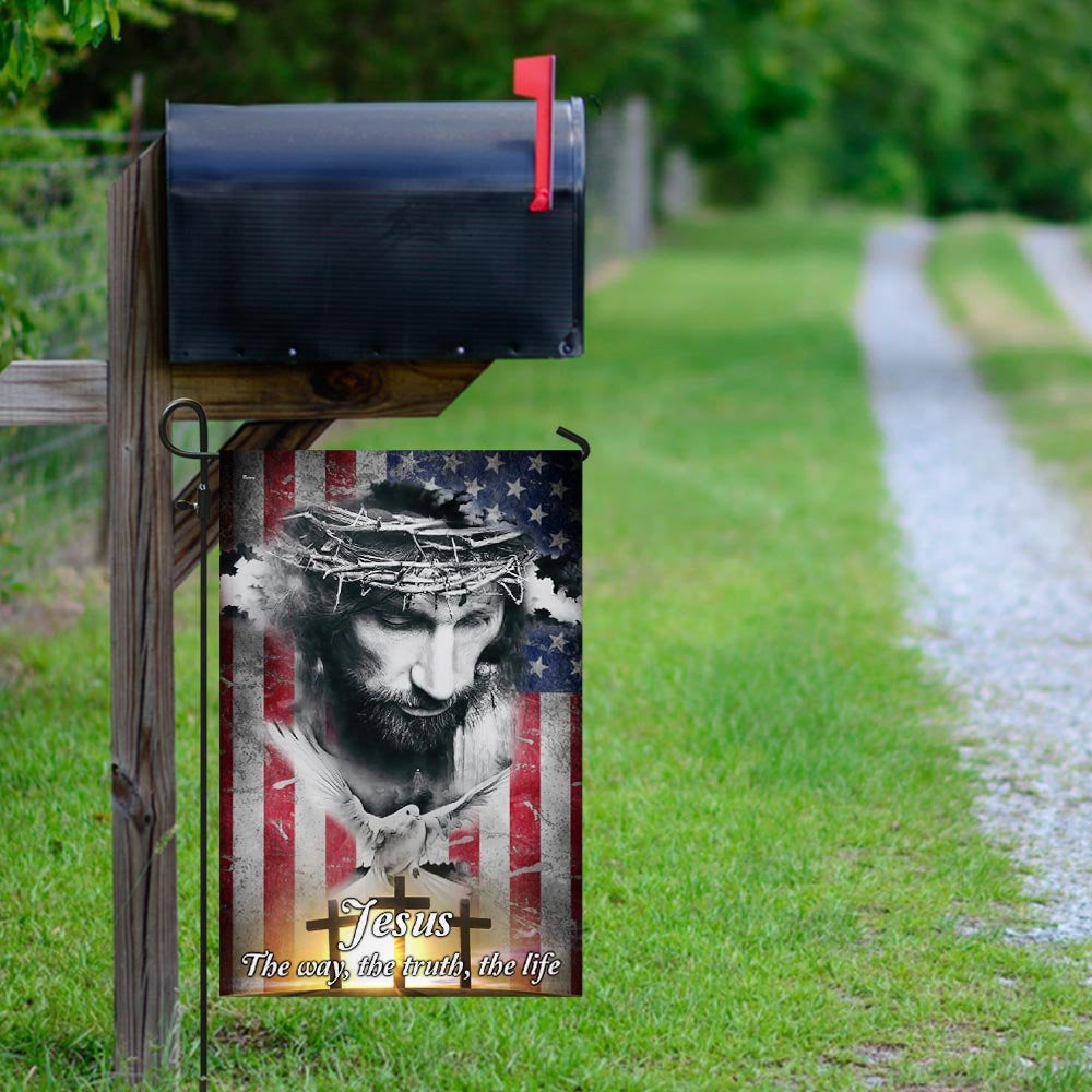 Christian Garden Flags, Jesus, The Way, The Truth, The Life Flag, Christian House Flags, Christian Cross Flag, Faith Flag, easychoo.com