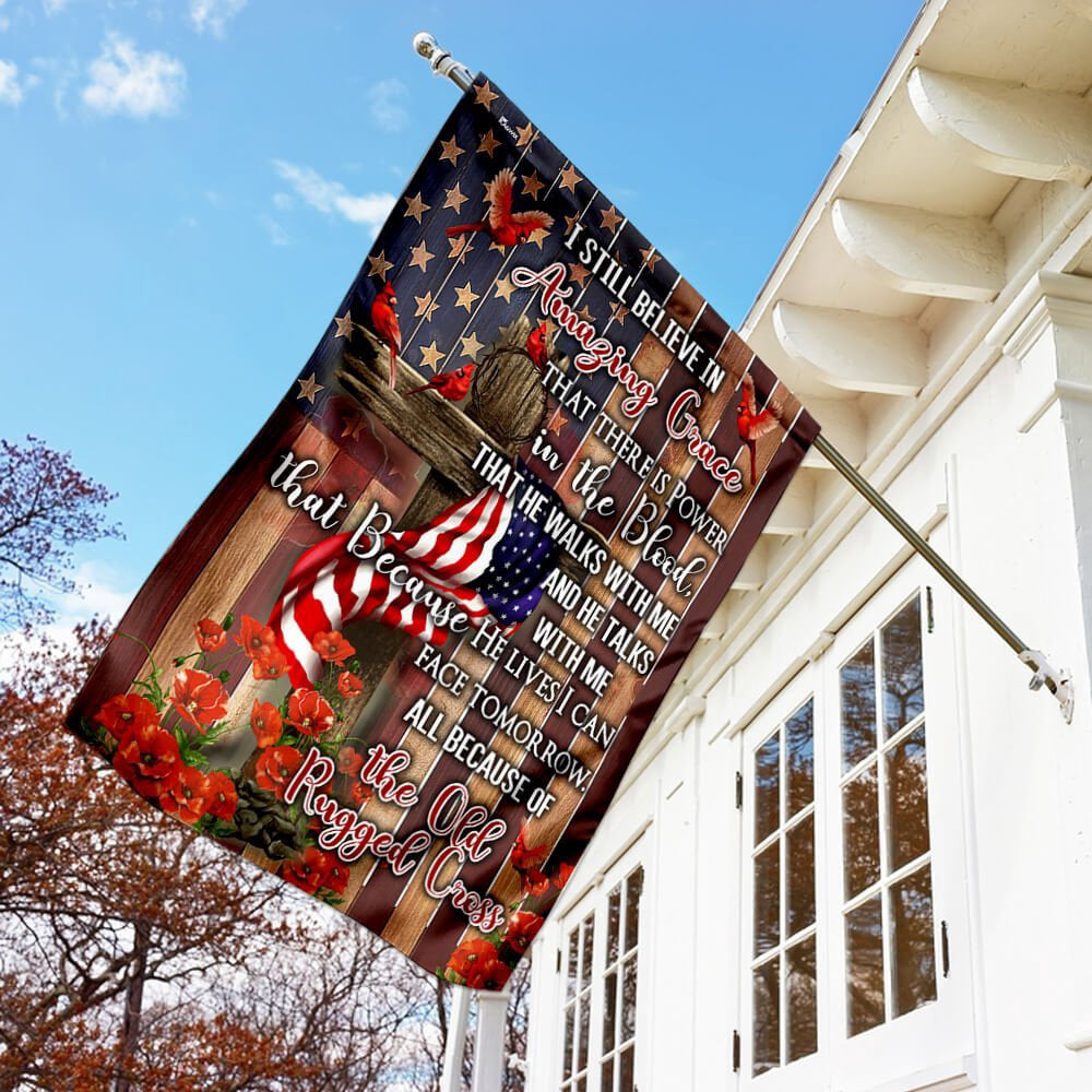 Christian Garden Flags, Old Rugged Cross Flag, Christian House Flags, Christian Cross Flag, Faith Flag, easychoo.com