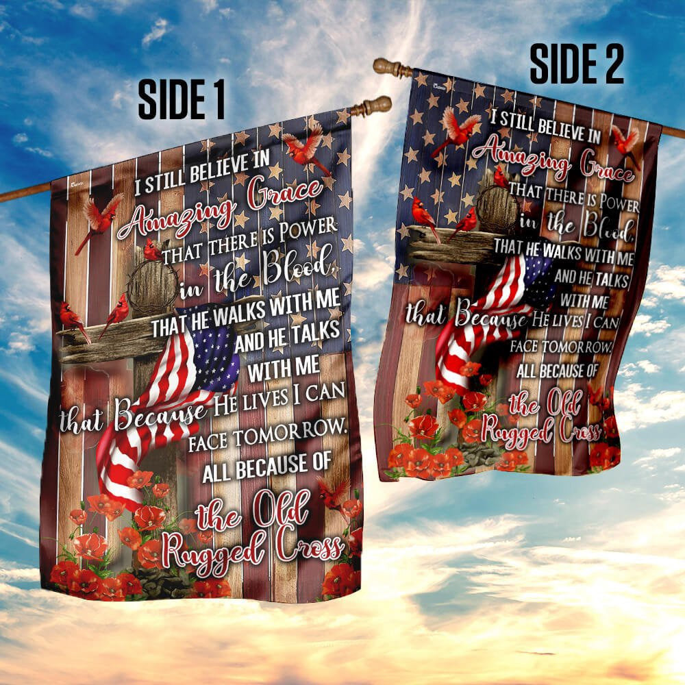 Christian Garden Flags, Old Rugged Cross Flag, Christian House Flags, Christian Cross Flag, Faith Flag, easychoo.com