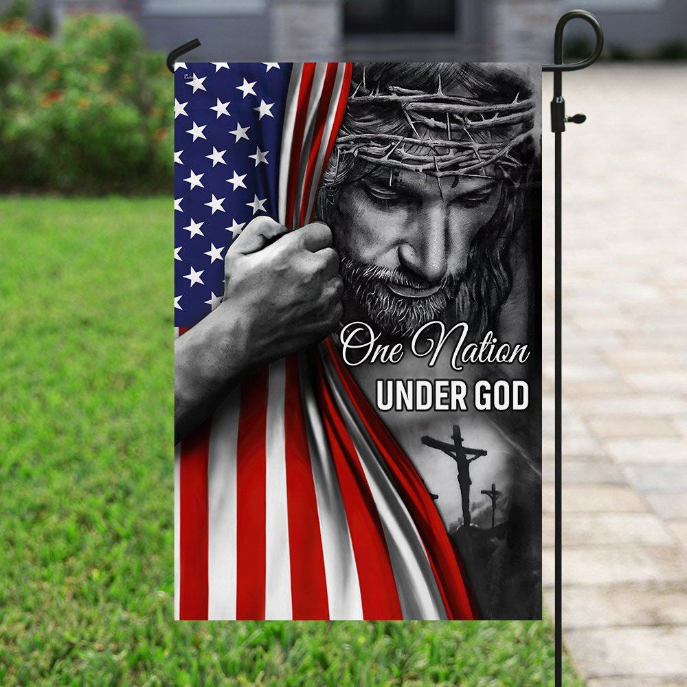 Jesus Flag One Nation Under God Jesus Flag, Christian Flag, Scripture Flag, Garden Banner, easychoo.com