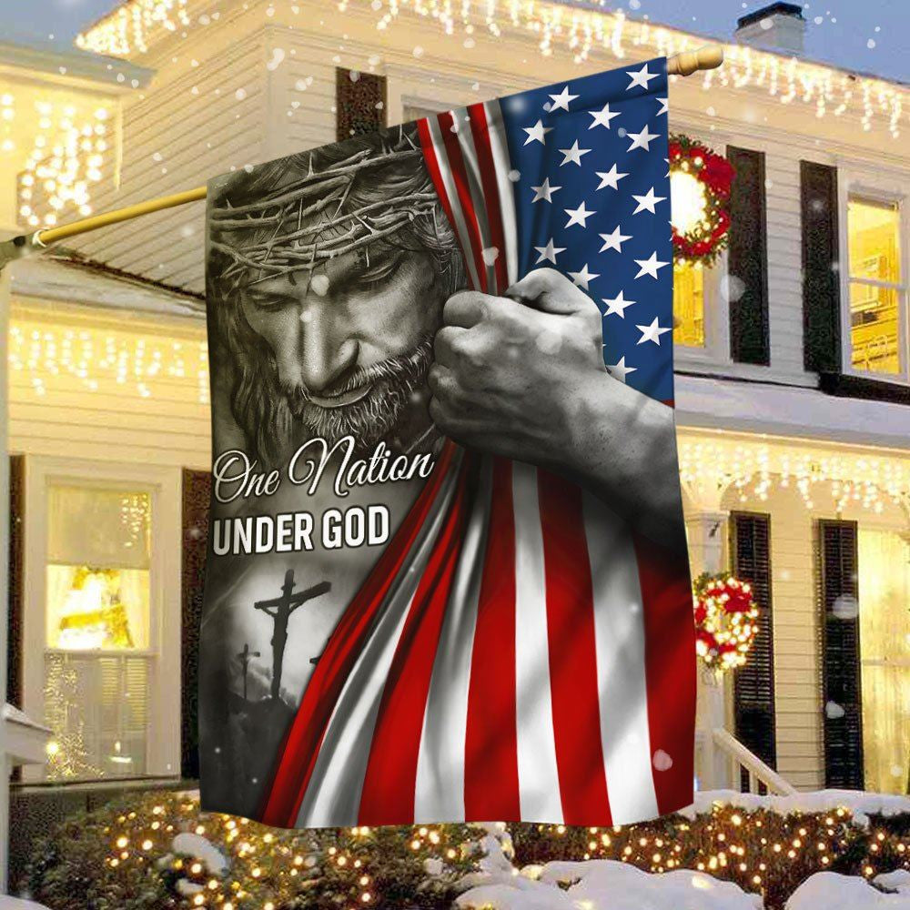 Jesus Flag One Nation Under God Jesus Flag, Christian Flag, Scripture Flag, Garden Banner, easychoo.com