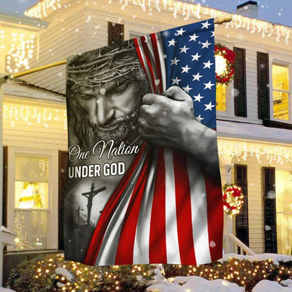 Jesus Flag One Nation Under God Jesus Flag, Christian Flag, Scripture Flag, Garden Banner, easychoo.com