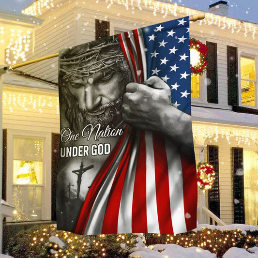 Jesus Flag One Nation Under God Jesus Flag, Christian Flag, Scripture Flag, Garden Banner, easychoo.com