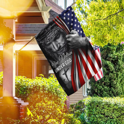 Christian Garden Flags, One Nation Under God Jesus Flag, Christian House Flags, Christian Cross Flag, Faith Flag, easychoo.com