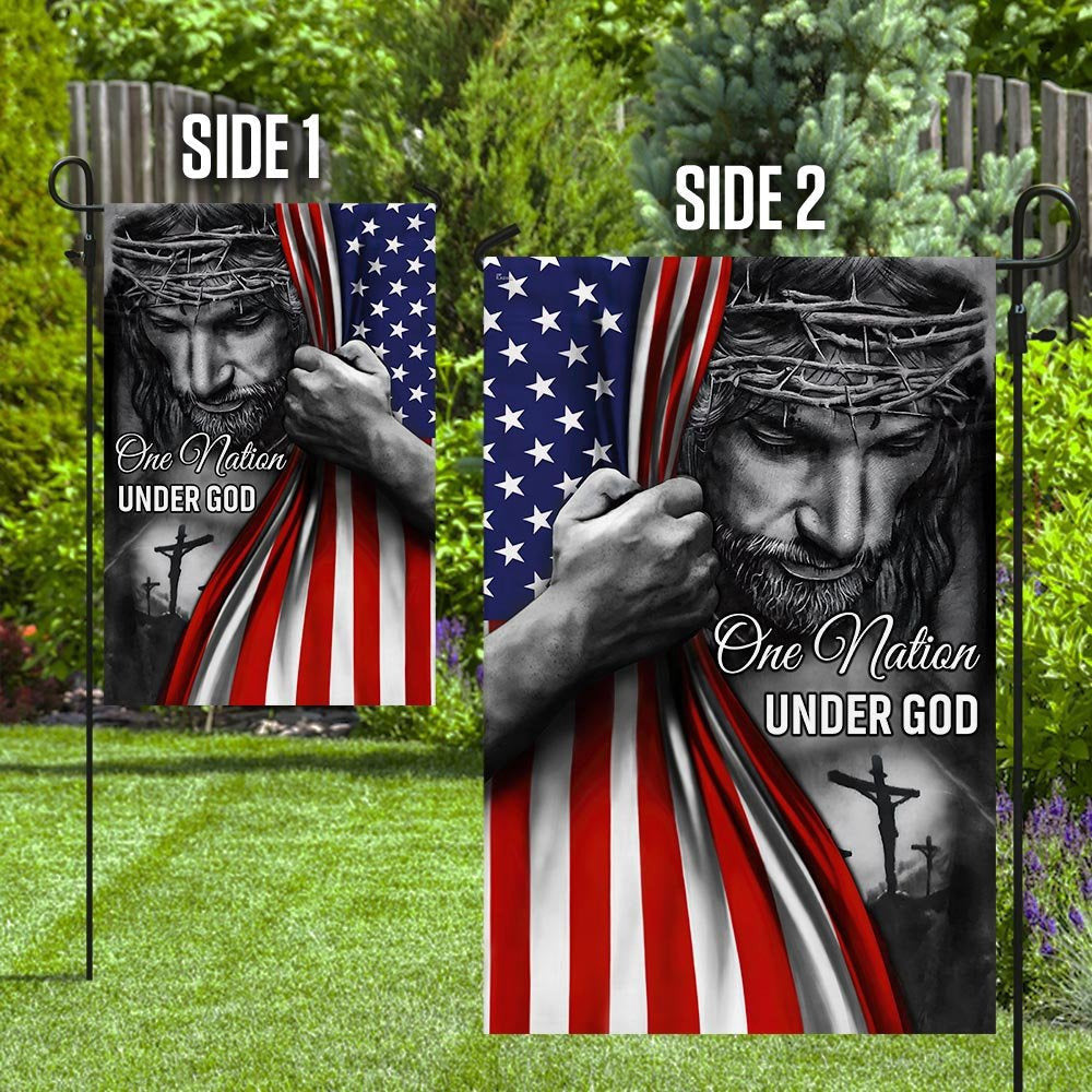 Christian Garden Flags, One Nation Under God Jesus Flag, Christian House Flags, Christian Cross Flag, Faith Flag, easychoo.com