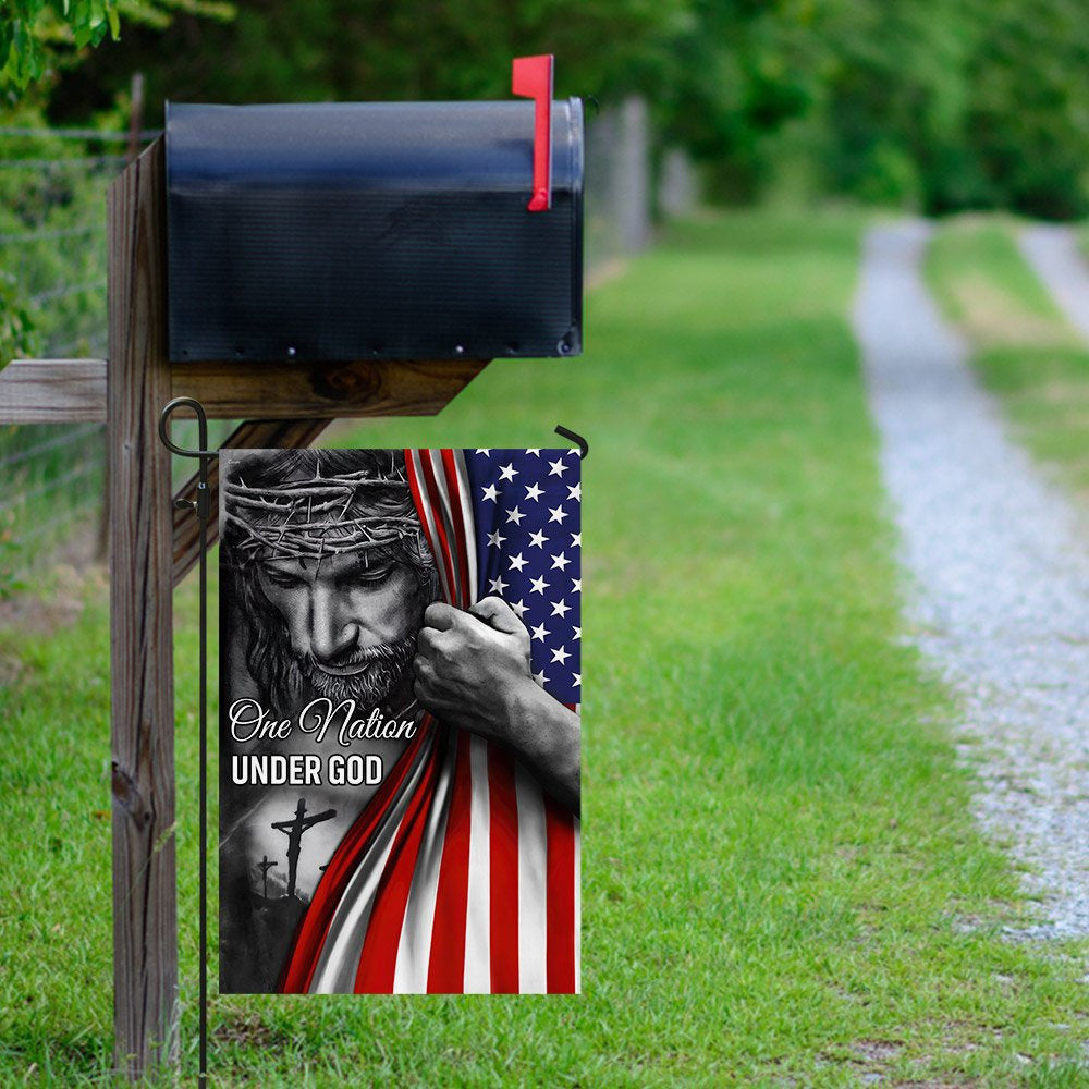 Christian Garden Flags, One Nation Under God Jesus Flag, Christian House Flags, Christian Cross Flag, Faith Flag, easychoo.com