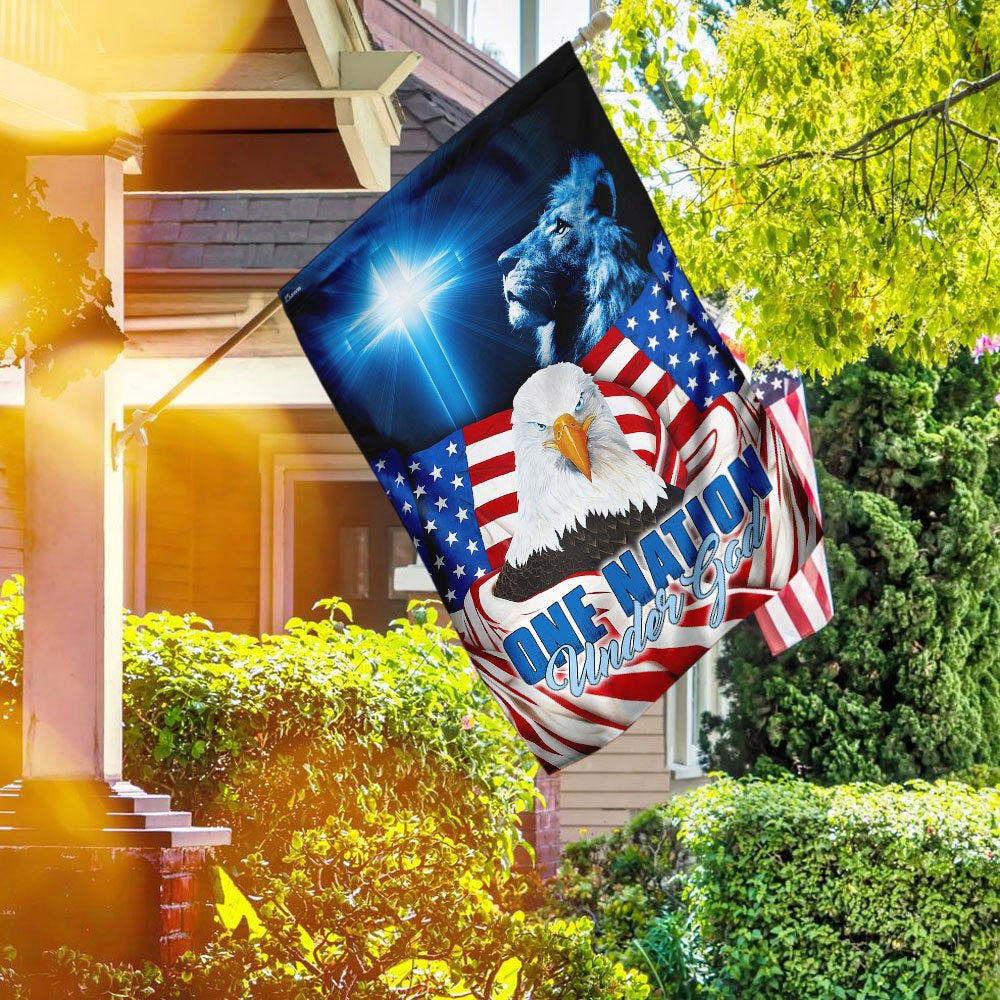 Christian Garden Flags, One Nation Under God Eagle Flag, Christian House Flags, Christian Cross Flag, Faith Flag, easychoo.com