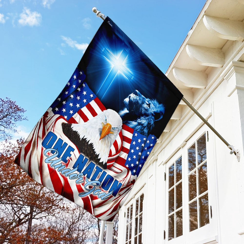 Christian Garden Flags, One Nation Under God Eagle Flag, Christian House Flags, Christian Cross Flag, Faith Flag, easychoo.com