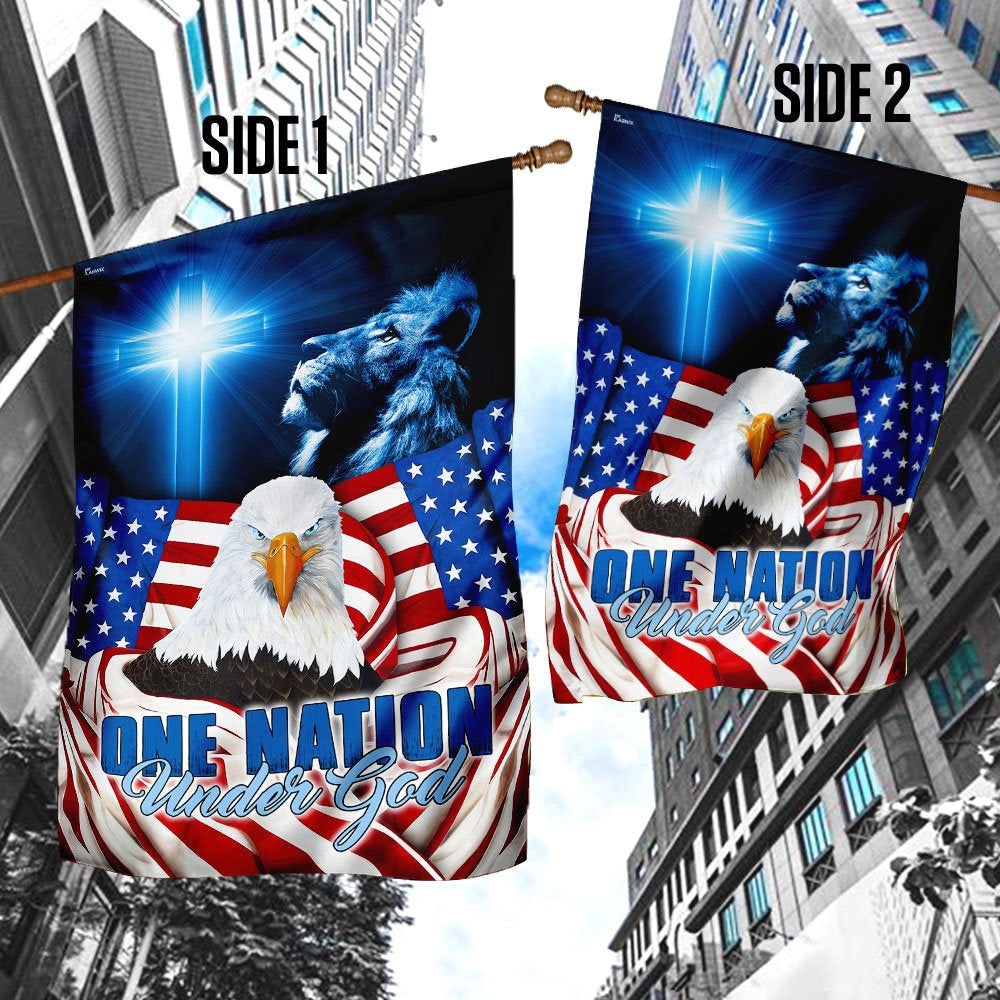 Christian Garden Flags, One Nation Under God Eagle Flag, Christian House Flags, Christian Cross Flag, Faith Flag, easychoo.com