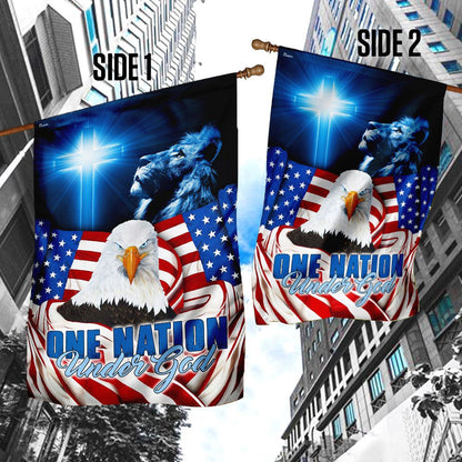 Christian Garden Flags, One Nation Under God Eagle Flag, Christian House Flags, Christian Cross Flag, Faith Flag, easychoo.com